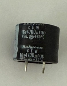4700uF 16V  4700MFD Radial Capacitor  85C Rubycon 20.5x20mm - Picture 1 of 1