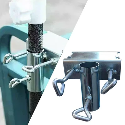 Supporto per Ombrellone Da Giardino, in Argento, Resistente, per Balcone, - Immagine 1 di 4