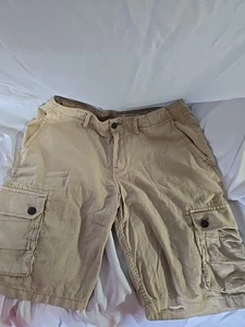 Lucky Brand Cargo Shorts Herren 32 x10" hellbraun Ripstop Baumwolle Pattentasche 90er Y2K - Bild 1 von 13