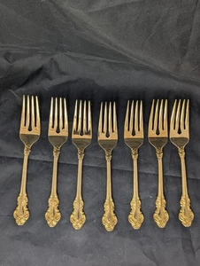 Menge 7 Salatgabel CAMBRIDGE Royal Fashion Gold Elektroplate Edelstahl Besteck - Bild 1 von 14