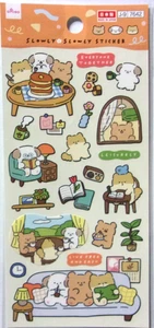 DAISO Tier Slowly Home Stickerbogen Made in Japan Hund Bär - Bild 1 von 4