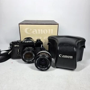 Corpo fotocamera vintage Canon F1 35 mm e FD 50 mm 1,8 e 28 mm 3,5 S.C. Obiettivo con scatola! - Foto 1 di 24