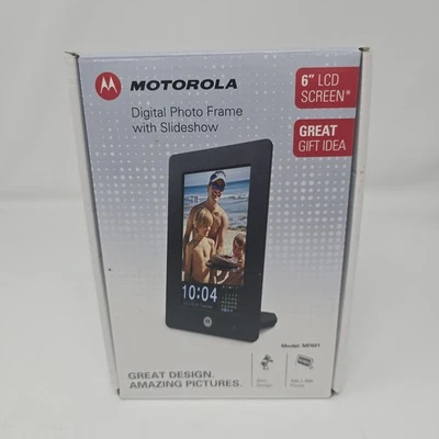 Motorola Digital Photo Frame 6" LCD Screen w/ Slideshow Clock MF601 Slim Design - Image 1 of 4