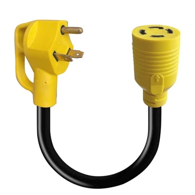 APALIE NEMA TT-30P Male to L14-30R Female Adapter Cord, 30 Amp 3 Prong to 4 Prong 10