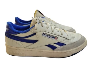 Mens Reebok Club C Revenge Vintage Leather Trainers Mens Size 10 Chalk/Blue - Picture 1 of 7