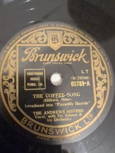 THE ANDREWS SISTERS THE COFFEE SONG 78 RPM BRUNSWICK 03789 - Picture 1 of 4