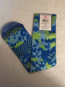 Mens Performance Crew Socks Blue Green Shoe Size 6-12 - Picture 1 of 2