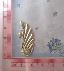 big sale SOLID 925 STERLING SILVER NATURAL RAINBOW MOONSTONE SWAN GRACE PENDANT - Picture 1 of 6
