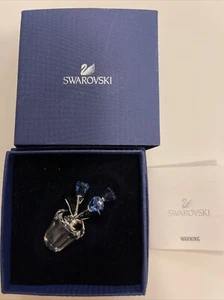 NEW Swarovski Crystal Forget Me Not Blue Flower Pot 626873 In Box Gift Mini - Picture 1 of 4