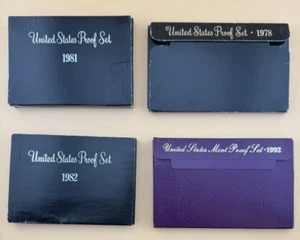 1978, 1981, 1982, 1992 United States Mint Proof Sets Mint w/COA and OGP - Picture 1 of 1
