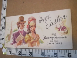 CARTOLINA BLOTTER INCHIOSTRO PUBBLICITARIA BUON NATALE CARAMELLE TEMPO FANNY FARMER VINTAGE - Foto 1 di 2