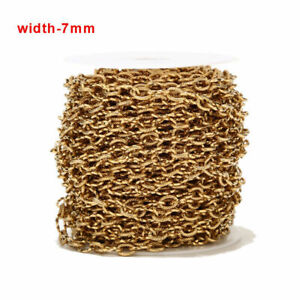 5M Wholesale Stainless Steel Gold tone Link Chain Findings for Jewelry Making 