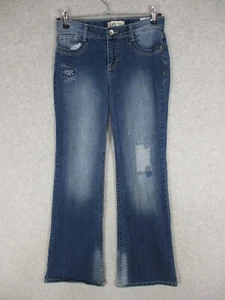 LEI Girl's Jeans Chelsea Lowrise Bootcut Patches Size 14 - Picture 1 of 12