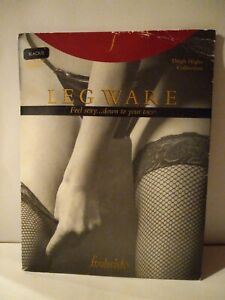 Fredrick's Of Hollywood Leg Ware Thigh Highs Black Lace Top Fishnet Size Small