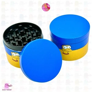 50mm Marge Blue Hair Metal Tobacco Magnetic 4Part Grinder Funny Gift - Picture 1 of 21