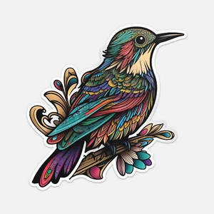 Linda calcomanía de vinilo adornada para parachoques de coche de pájaro - Imagen 1 de 4