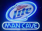 Lampe de panneau néon pour bière Miller Lite 17"x14" homme grotte bar illustration pub décoration