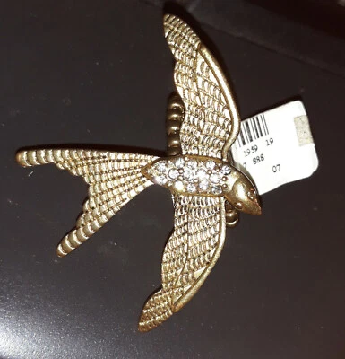 Brand New Avenue - Gold-Tone Soaring Sparrow Bird Stretch Ring Foto 1 de 4