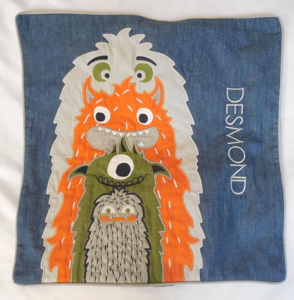 Almohada decorativa Pottery Barn Kids Monster falsa nueva sin etiquetas NLA Foto 1 de 1