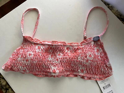 Nuevo con etiquetas Algodón: Sobre la espalda sin volantes fruncidos Talla M Suave Margarita Bikini Top de baño Foto 1 de 4