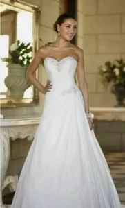 Wedding Dress White- Fabulous Jewelled Detail Size 16 Corsett Back - Picture 1 of 3
