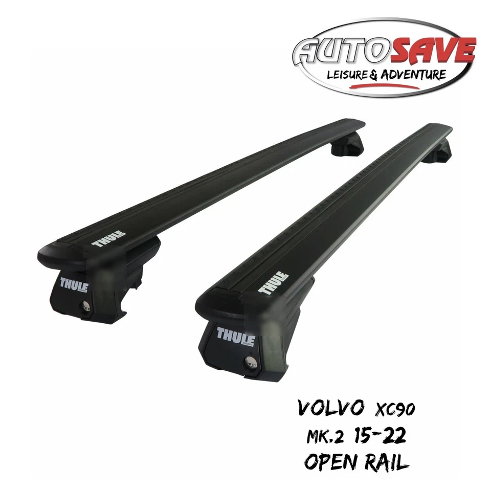 Juego de barras de techo negras Thule aluminio Evo para Volvo XC90 Mk.2 15-22 riel abierto Foto 1 de 1