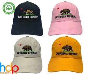 Polo Style Cotton California Republic Embroidery Baseball Cap Adjustable Dad Hat - Picture 1 of 27