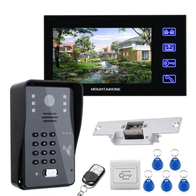 7" Smart Doorbell Video Intercom Gate Kit System Outdoor Camera Access Control - Image 1 of 4