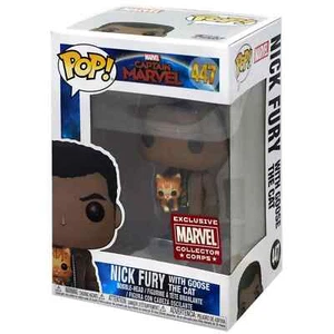 Funko POP! Cabeza Bobble Vinilo Marvel Nick Fury (con Ganso el Gato) - Imagen 1 de 1