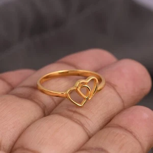 Anillo Corazón Plata - Banda Doble Corazón - Anillo Promesa - Regalo Para Ella - Banda de Amor - Imagen 1 de 9