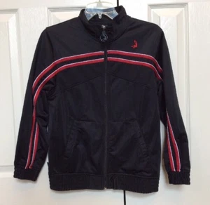 Boys And One Warm Up Jacket Basketball Athletic Soft Polyester Black Red 12/14 - Picture 1 of 5
