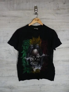 Camiseta Negra Rock Eagle Cannabis Calavera Gráfica Vintage con Etiqueta Mediana - Imagen 1 de 5