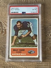 1962 Fleer Football PSA 6 Billy Shaw Rookie Card HOF 