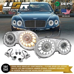 FACELIFT Dual Color LED DRL Bi-Xenon Headlight For 04-10 Bentley Continental GT - Picture 1 of 18