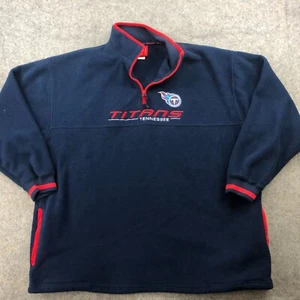 Tennessee Titans Pullover Men 2XL Blue Spell Out Embroidered Logo 1/4 Zip Y2K - Picture 1 of 11