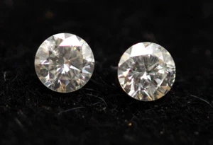 2.8 mm Round Brilliant Cut 100% Natural Diamond Pair Loose G/I1 Grade 0.18 TCW - Picture 1 of 12