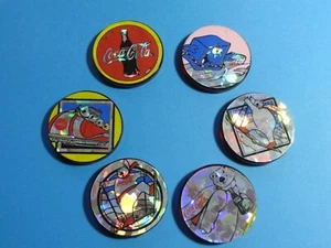 Pogs * 1995 * Coca Cola * Plastic Slammers * Set of 6 * Complete - Picture 1 of 2