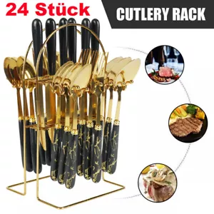Besteck Set, 24-tlg Edelstahl Besteckset für 6 Personen mit Messer Gabel Löffel - Bild 1 von 16