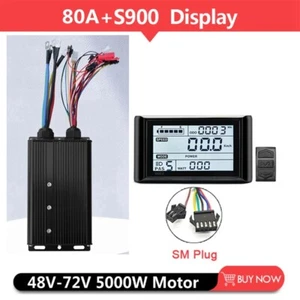 E-Bike Square Wave Controller 48-72V 80A 5000W +S900 /UKC1 Display Kits SM Plug - Bild 1 von 30