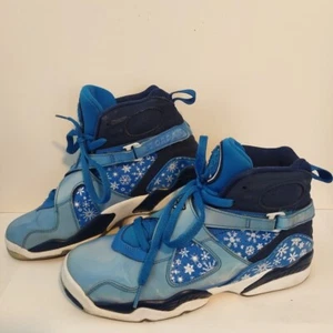 Scarpe Nike Air Jordan 8 Retro GS Youth taglia 7Y fiocco di neve blu bianco 305368-400 - Foto 1 di 15