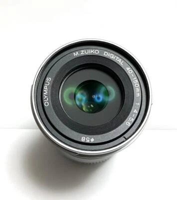 OLYMPUS M.ZUIKO DIGITAL ED 40-150mm F4.0-5.6 R Silver Zoom Lens Micro Four Third - Image 1 of 2