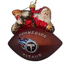 Tennessee Titans NFL Football Wilson Peggy Abrams Glass Christmas Tree Ornament