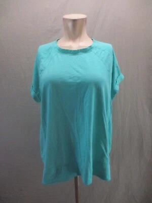 Nuevo sin etiquetas Top deportivo Eddie Bauer talla XL para mujer azul mezcla de algodón manga corta 674 Foto 1 de 4