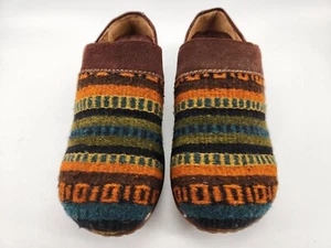 BORN Leather Wool Corduroy CLOGS SHOES Women's 10 BROWN SOUTHWEST DESIGN Slip On - Picture 1 of 9