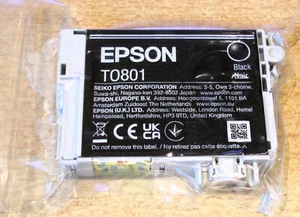ORIGINAL EPSON T0801 TO801 Cartucho Negro Sellado al Vacío HUMMINGBIRD 2026 Tinta - Imagen 1 de 3