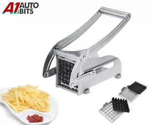 Potato Chipper Chip Chopper Cutter Slicer Maker & 2 Steel Edges 🍟 French Fries - Picture 1 of 15