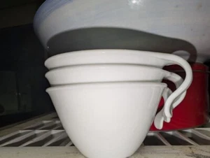 Vintage 3er Set Corelle von Corning Winter Frost weiß Haken Henkelbecher - Bild 1 von 1