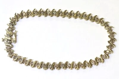 14k yellow gold S-Link 2.20ct VS2 Diamond tennis bracelet 10.5g 7.75" estate - Image 1 of 4