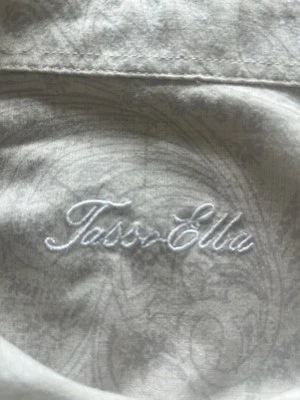 Tasso Elba Men’s Shirt Large L Beige Lavender Linen Print Paisley Button Up - Image 1 of 4