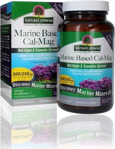 Nature's Answer Calcium Magnesium Capsules 120 Count - Daily Marine Based Magnes - Picture 1 of 7